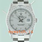 Rolex Day-Date Men’s M118389-0008 36mm Silver Dial Diamond Bezel: A Symbol of Prestige